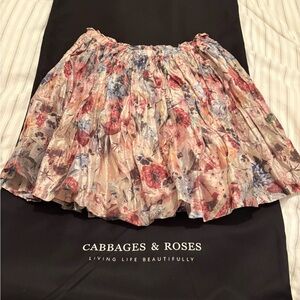 Cabbage & Roses Italian Fabric Women's Skirt Made in UK